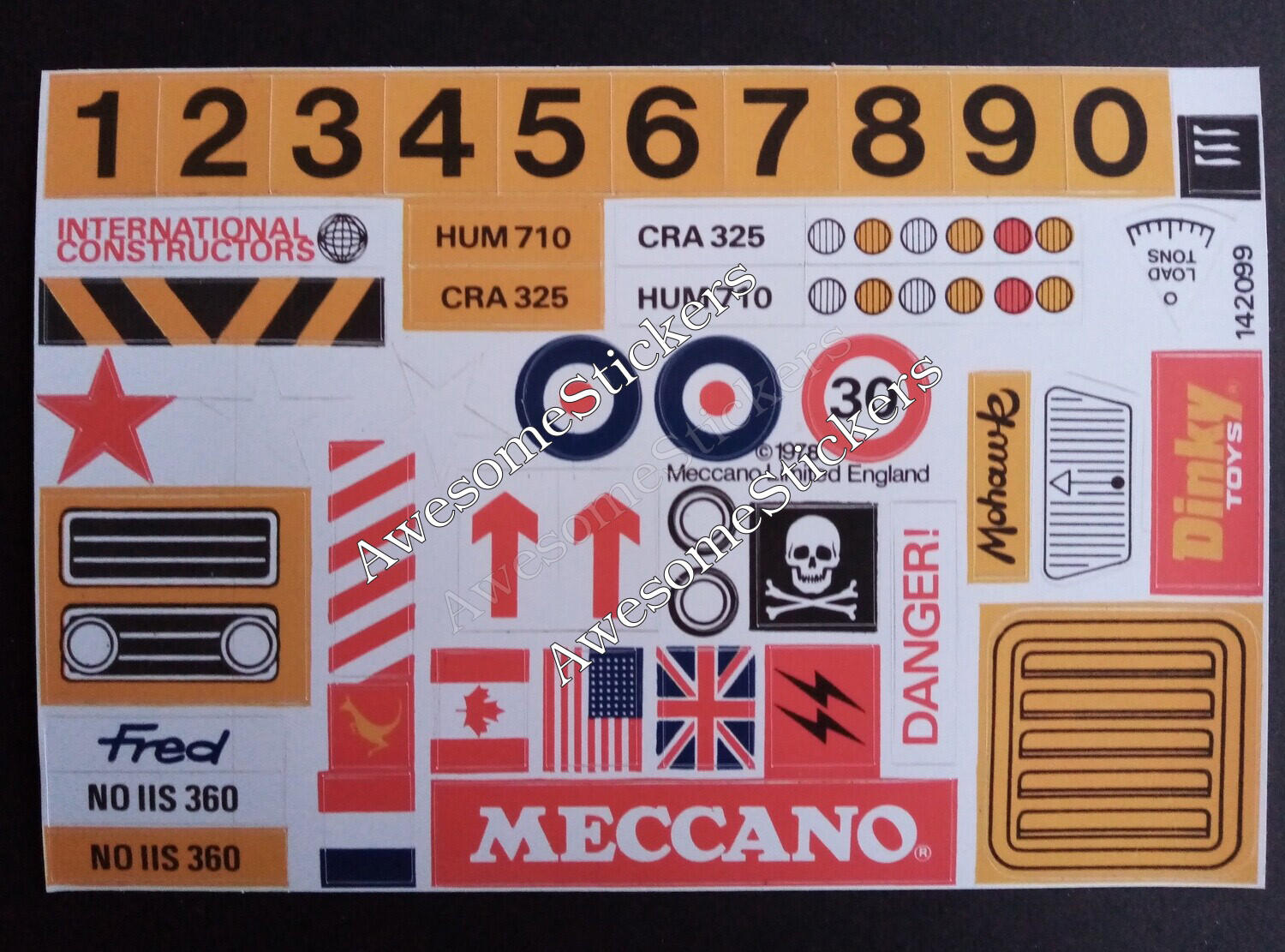 Meccano Combat set custom stickers DIE CUT