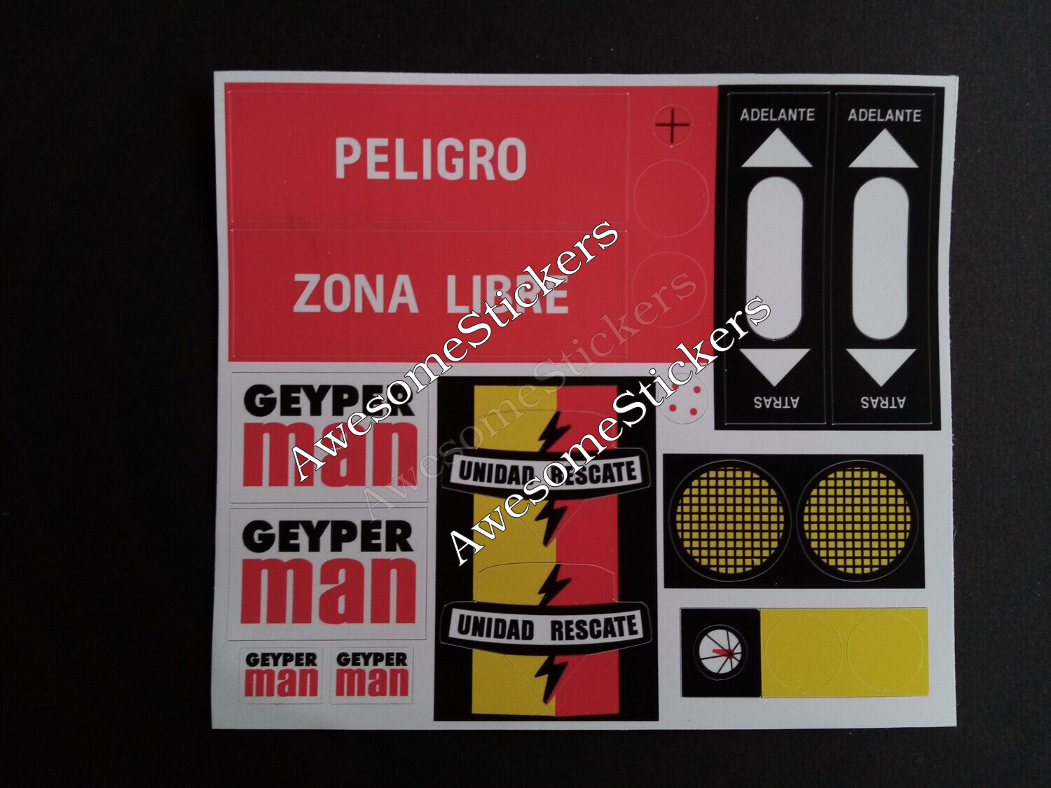 Geyper Man UNIDAD De Rescate Anfibia custom replacement sticker sheet DIE CUT
