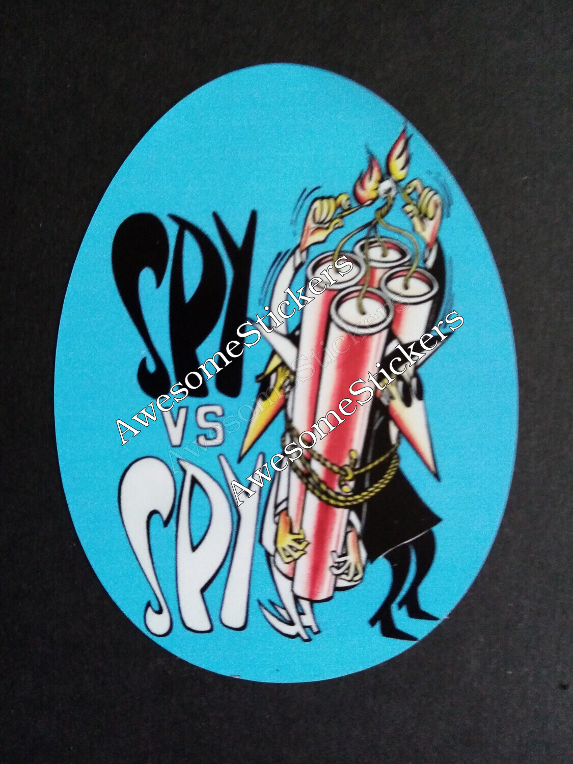 Spy vs Spy retro custom repro sticker 8 x 6 cm DIE CUT