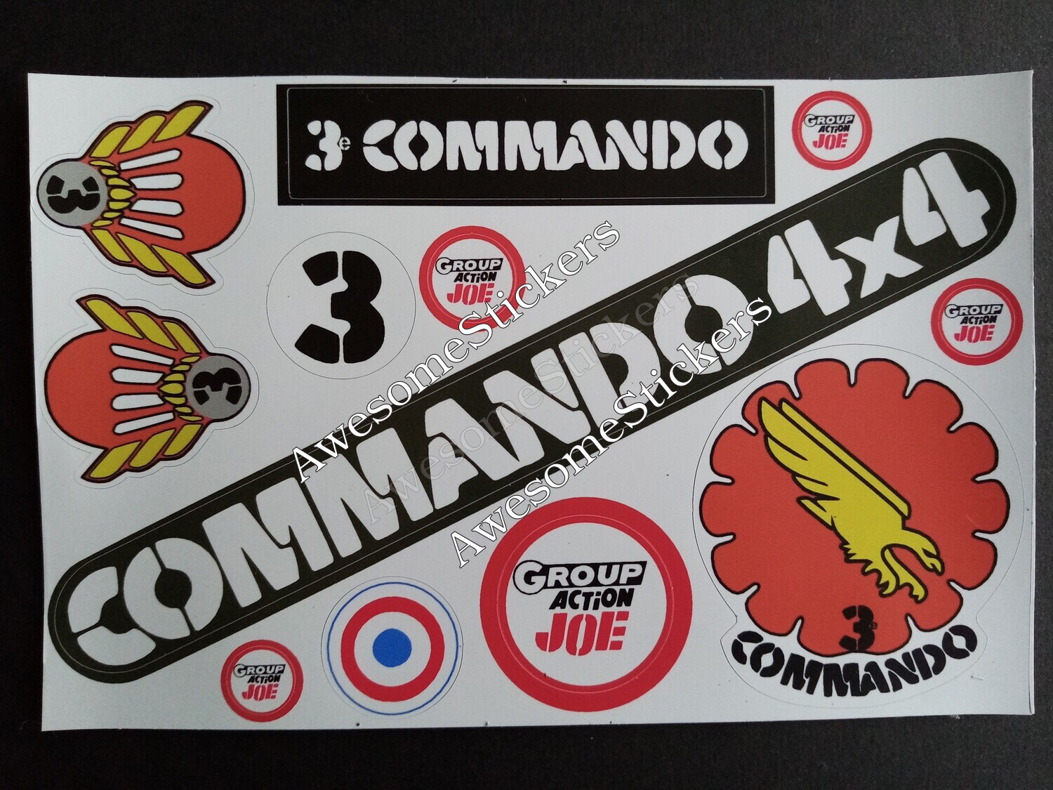 Action Joe Commando Jeep custom repro replacement sticker sheet DIE CUT