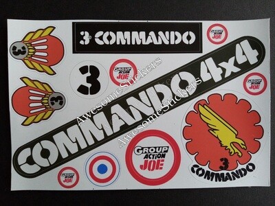 Action Joe Commando Jeep custom repro replacement sticker sheet DIE CUT