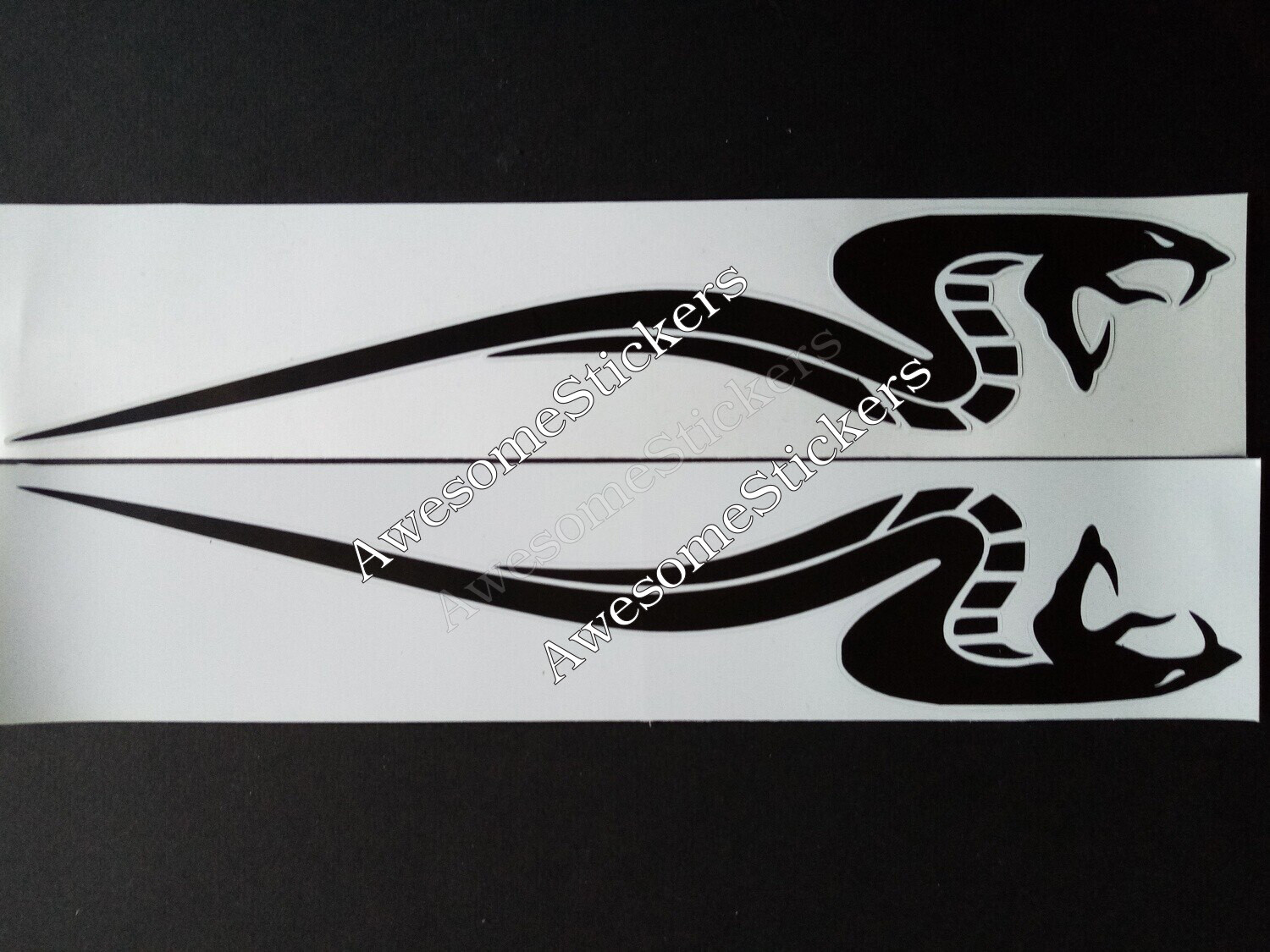 GI Joe Cobra x 2 vintage custom repro stickers approx. 24.5 x 4.5cm