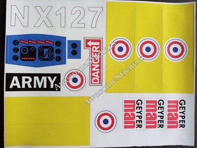 Geyper Man Helicopter custom sticker sheet DIE CUT