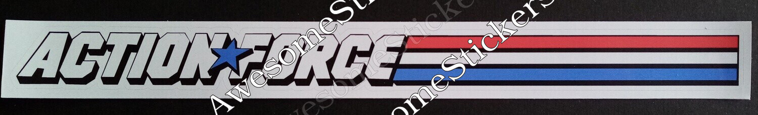 Action Force logo custom repro sticker 24 x 2 cm DIE CUT
