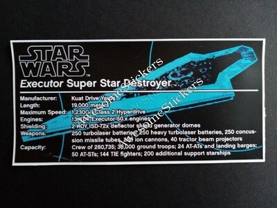 LEGO Star Wars Executor Super Star Destroyer UCS custom repro sticker DIE CUT