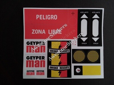 Geyper Man UNIDAD De Rescate Anfibia custom replacement sticker sheet DIE CUT