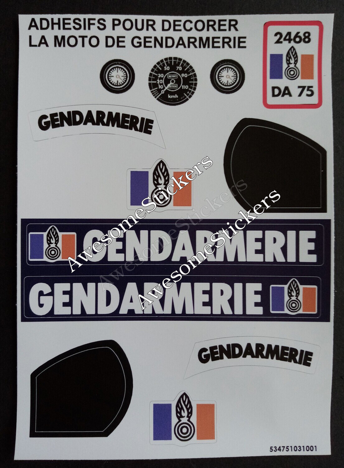 Action Joe Police Bike custom repro sticker  sheet DIE CUT