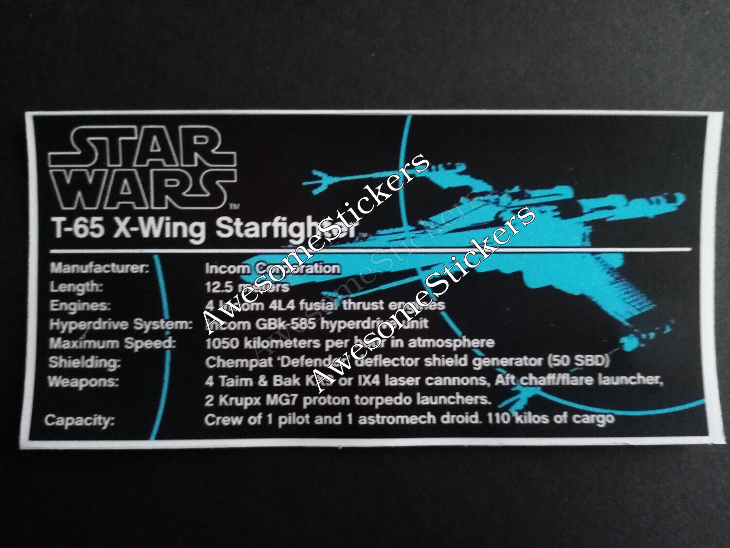 LEGO X-Wing Starfighter UCS custom repro sticker X Wing DIE CUT