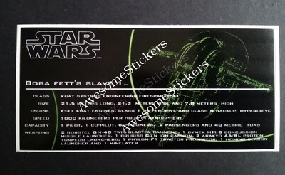 LEGO Star Wars Boba Fett&#39;s Slave I UCS custom  repro sticker DIE CUT