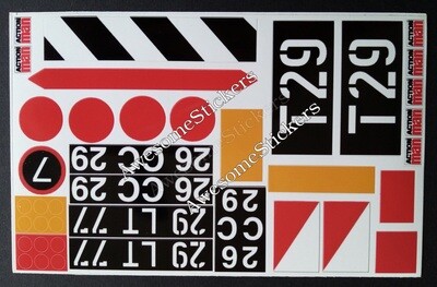 Action Man Viper Cherilea Tank custom repro stickers DIE CUT