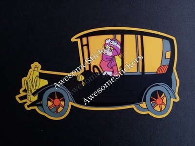 Penelope Pitstop custom repro sticker decal measures 13.5 x 8 cm DIE CUT