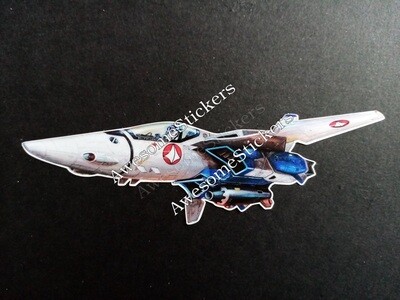 Robotech Valkyrie VF-1 custom repro sticker 9 x 3 cm DIE CUT