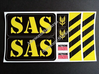 Action Man S.A.S Pod custom repro stickers labels decals DIE CUT