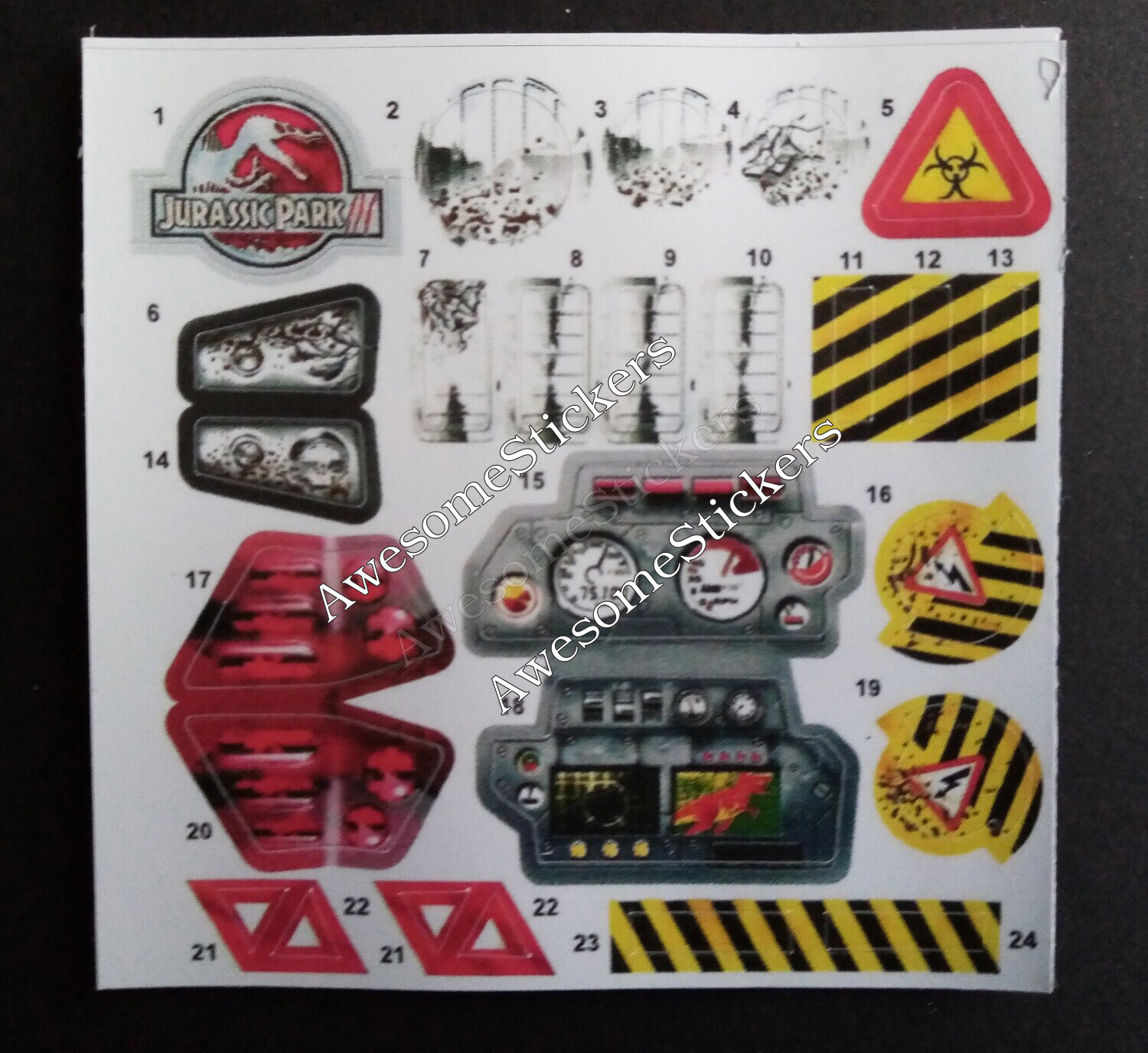 Jurassic Park All Terrain Dino Trapper ATDT custom repro stickers DIE CUT