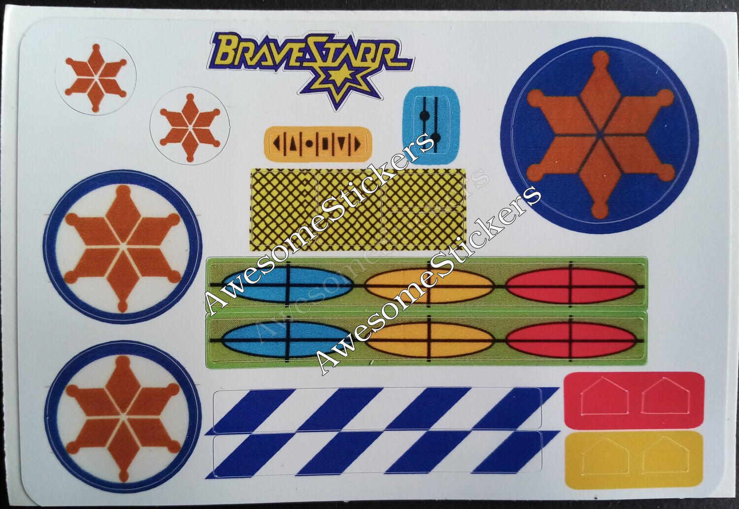 Bravestarr Fuzz custom repro stickers labels decals DIE CUT