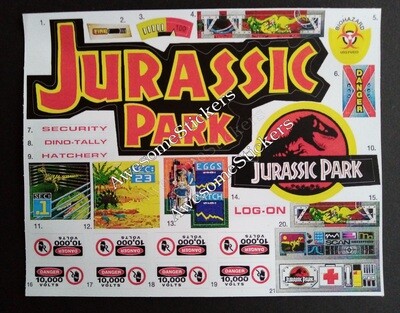 Jurassic Park Command Compound 1992 custom repro stickers DIE CUT