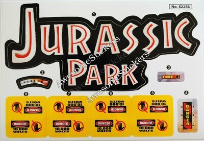 Jurassic Park Raptor Attack custom repro stickers labels decals DIE CUT