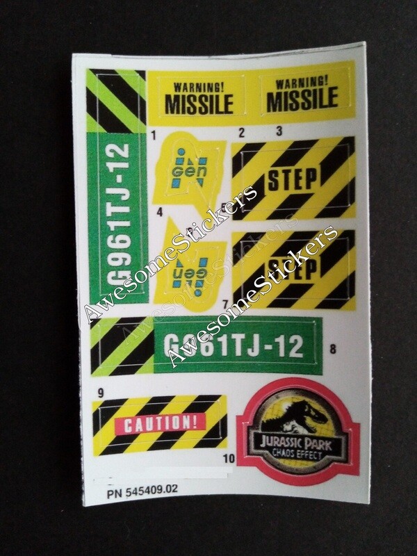 Jurassic Park Air S.A.B.R.E &#39;97 custom  repro stickers labels decals DIE CUT