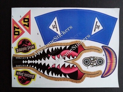 Jurassic Park Capture Copter custom repro stickers labels decals DIE CUT