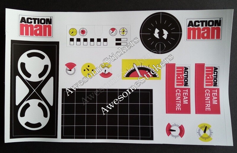 Action Man Team Control Centre custom repro stickers DIE CUT