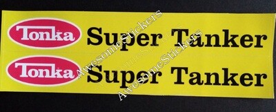 Tonka Super Tanker custom repro stickers 16.5 x 2.3 cm each DIE CUT