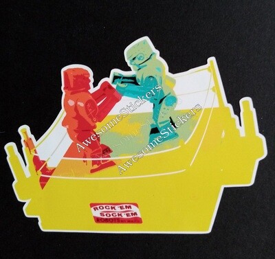 Rock &#39;em Sock &#39;em Robots custom repro sticker 9 x 6.5 cm DIE CUT