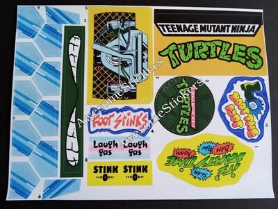 TMNT Van replacement custom repro stickers &#39;Ninja&#39; version DIE CUT
