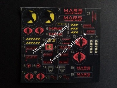 GI Joe Night Raven custom repro sticker sheet DIE CUT
