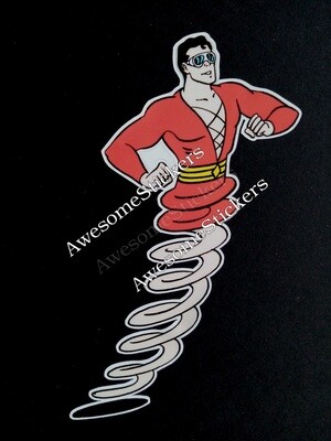 Classic Plastic Man custom repro sticker 12.5 x 6.5 cm DIE CUT