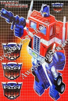 Transformers Optimus Prime character approx. 15 x 11 cm custom sticker DIE CUT