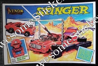 M.A.S.K. Stinger mini poster vintage style custom repro sticker 6&quot; x 4&quot;