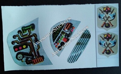 MOTU Stridor with shields He Man vtg custom repro stickers labels decals DIE CUT