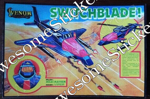 M.A.S.K. Switchblade mini poster vintage style custom repro sticker 6&quot; x 4&quot;