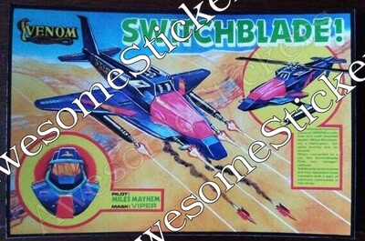 M.A.S.K. Switchblade mini poster vintage style custom repro sticker 6&quot; x 4&quot;