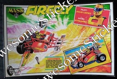 M.A.S.K. Firefly mini poster vintage style custom repro sticker 6&quot; x 4&quot;