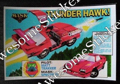 M.A.S.K. Thunderhawk mini poster vintage style custom repro sticker 6&quot; x 4&quot;