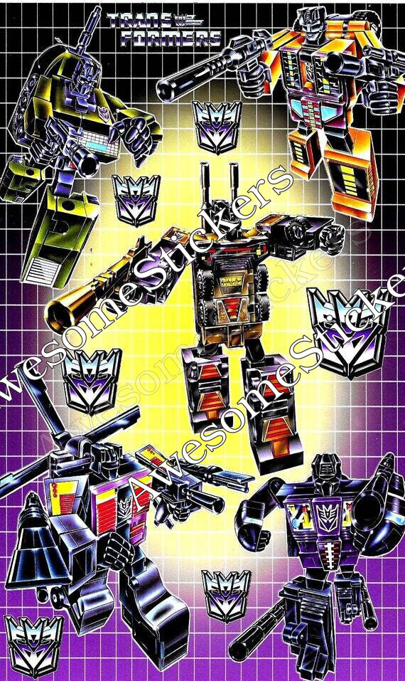 Transformers Brawl Onslaught Swindle Vortex Blast Off characters 19 x 13 cm custom repro sticker DIE CUT