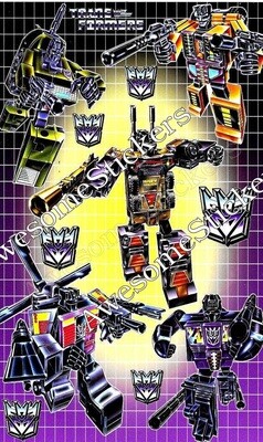 Transformers Brawl Onslaught Swindle Vortex Blast Off characters 19 x 13 cm custom repro sticker DIE CUT