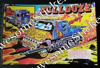 M.A.S.K. Bulldog Bulldoze mini poster vintage style custom repro sticker 6&quot; x 4&quot;