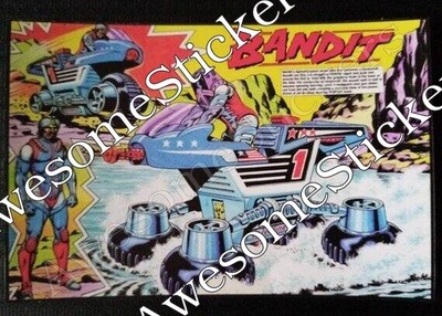 M.A.S.K. Bullet Bandit mini poster vintage style custom repro sticker 6&quot; x 4&quot;