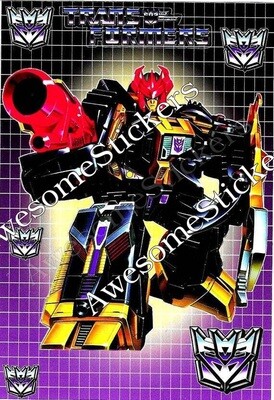 Transformers Black Zarak character  approx. 15 x 11cm custom repro sticker DIE CUT