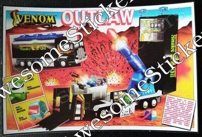 M.A.S.K. Outlaw mini poster vintage style custom repro sticker 6&quot; x 4&quot;