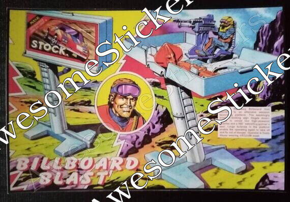 M.A.S.K. Billboard Blast mini poster vintage style custom repro sticker 6&quot; x 4&quot;