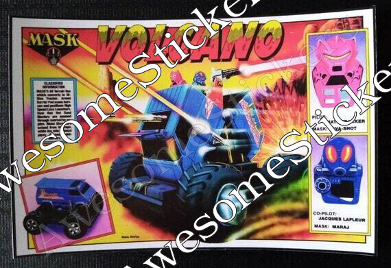 M.A.S.K. Volcano mini poster vintage style custom repro sticker 6&quot; x 4&quot;