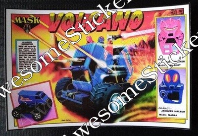 M.A.S.K. Volcano mini poster vintage style custom repro sticker 6&quot; x 4&quot;