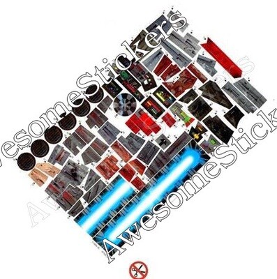 Star Wars Millennium Falcon 1995 custom repro sticker sheet DIE CUT