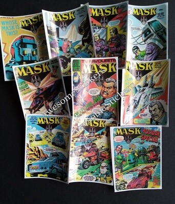 MASK comic covers custom repro stickers approx. 5.5 x 7 cm set of 10 DIE CUT