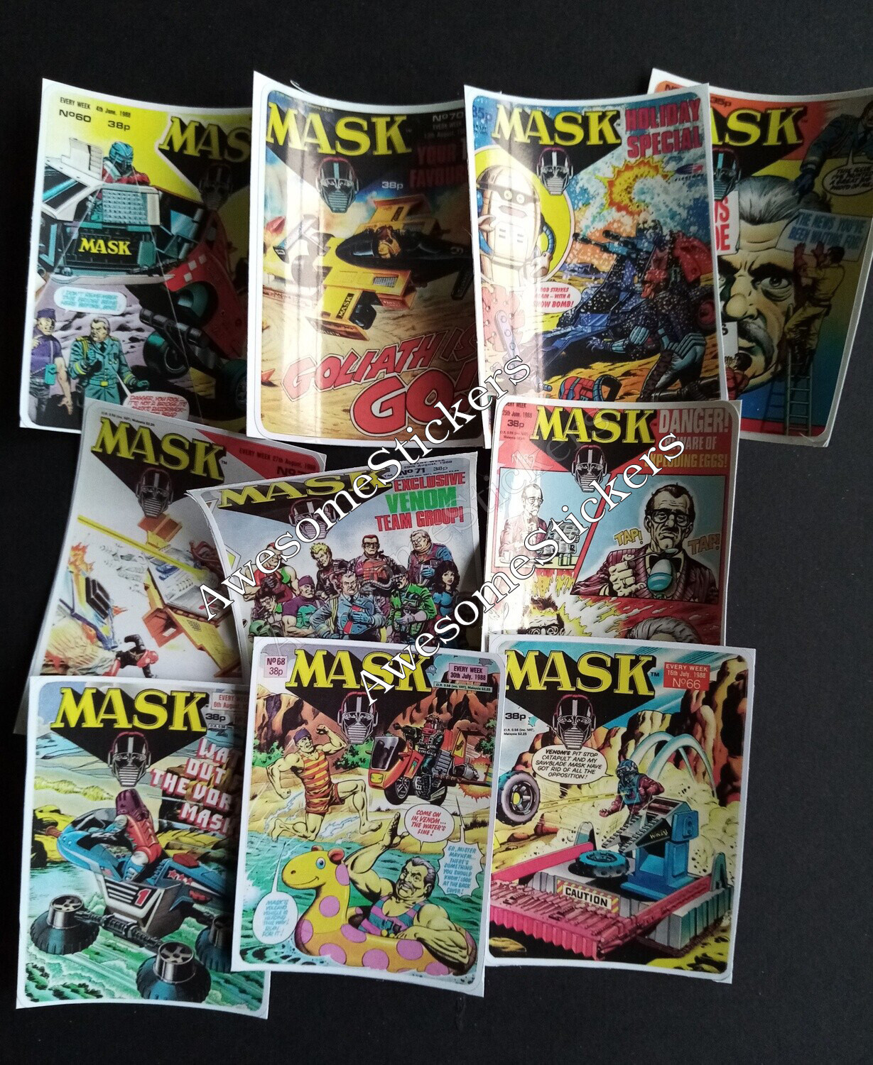 MASK comic covers custom repro stickers approx. 5.5 x 7 cm set of 10 DIE CUT