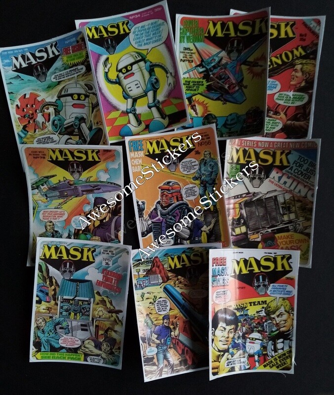 MASK comic covers custom repro stickers approx. 5.5 x 7 cm set of 10 DIE CUT