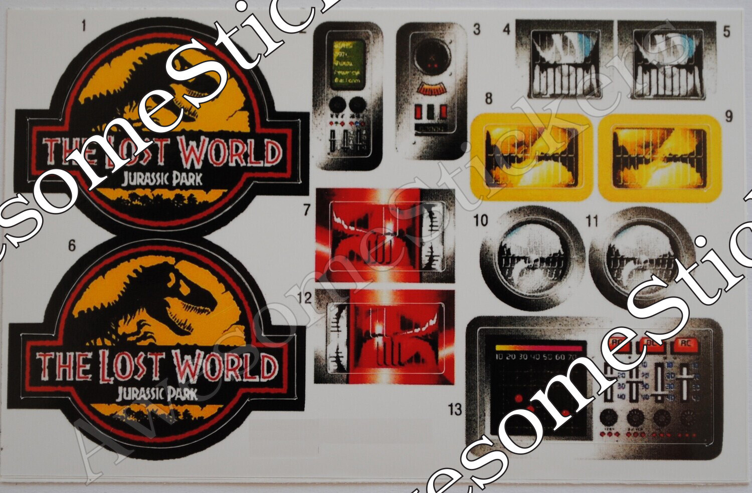 Jurassic Park Net Trapper &#39;97 custom repro stickers labels decals DIE CUT